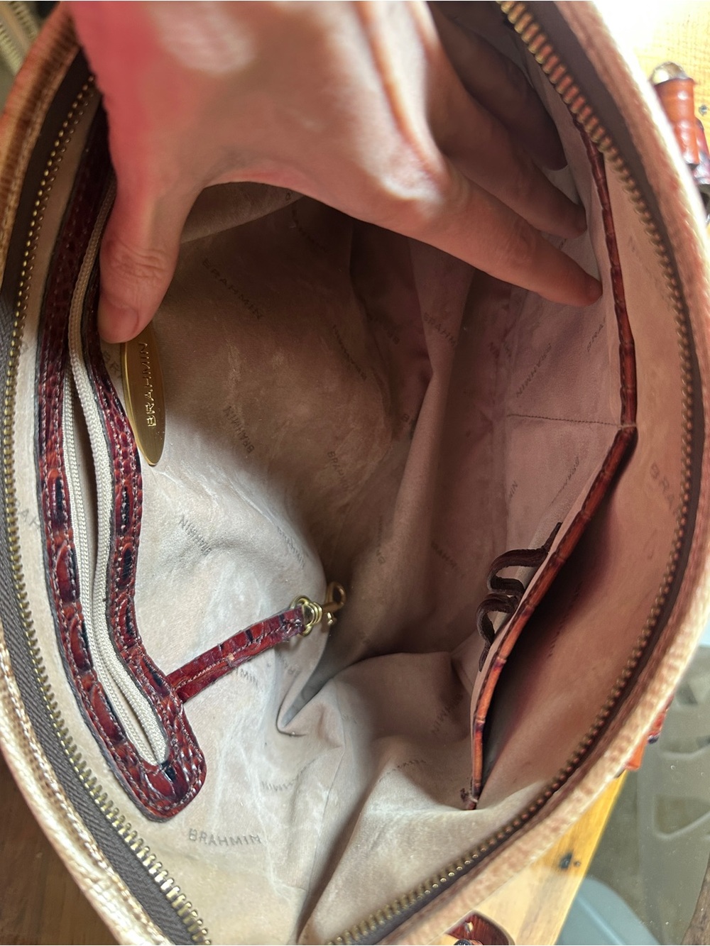 Brahmin Mini Asher Tote in pecan - Picture 3 of 8